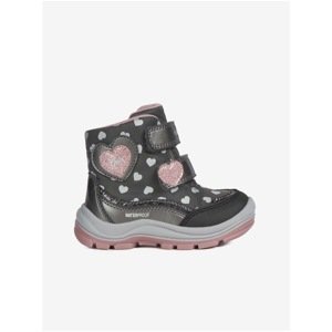 Grey Girls Patterned Ankle Winter Boots Geox Flanfil - Unisex