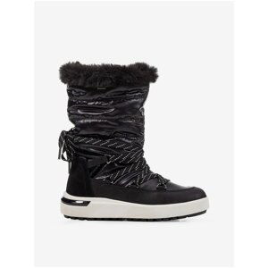 Black Women's Leather Snow with Artificial Fur Geox Dalyla - Women