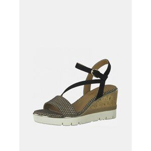 Brown-black wedge sandals Tamaris - Women