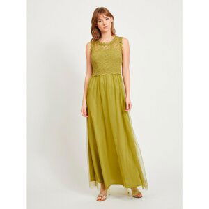 Green maxi dress with lace top VILA Lynnea - Women