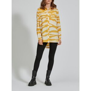 Creamy-yellow shirt with zebra pattern VILA Omina - Women