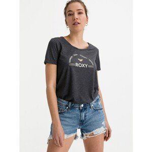 Dark grey T-shirt with Roxy print - Women