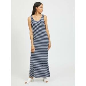 Dark Blue Striped Maxi dress with Slits VILA Dell - Women