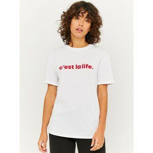 White T-shirt with inscription TALLY WEiJL - Women