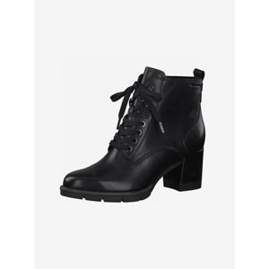 Black Leather Ankle Heel Shoe Tamaris - Women