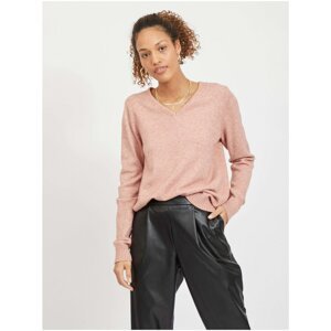 Pink basic sweater VILA Viril - Women