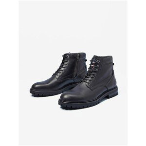 Black Men Leather Ankle Boots Pepe Jeans Ned - Men