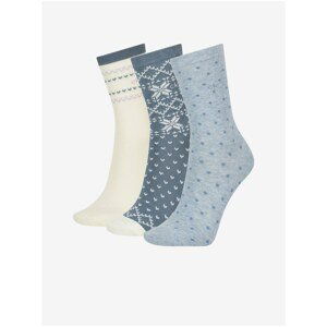 Set of women's socks in cream and blue Calvin Klein - Women