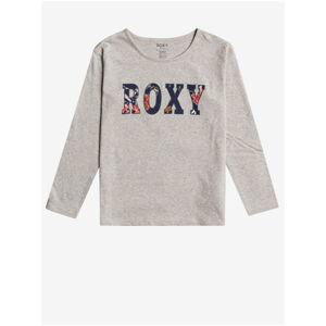 Grey girls' T-shirt with Roxy print - unisex