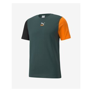 Dark Green Men's T-Shirt Puma CLSX - Men