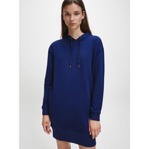 Dark Blue Women's Hooded Sweatshirt Dress Calvin Klein - Women