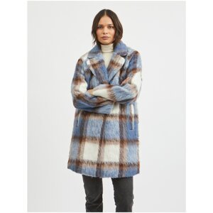 Brown-blue women's plaid winter coat VILA Ofelia - Women