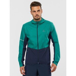 Blue-Green Men's Sports Jacket Salomon Agile FZ Hoodie - Men