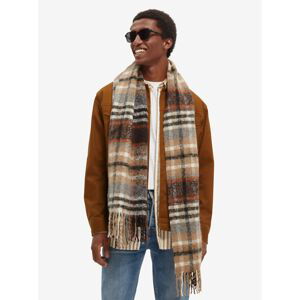 Beige-Brown Men's Plaid Scarf Scotch & Soda - Men's