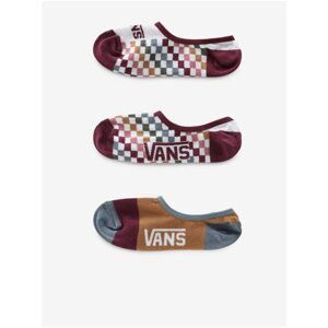 Set of three women's socks in brown and burgundy VANS - Women