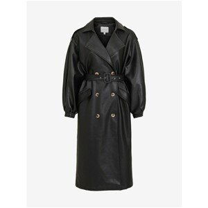Black leatherette trench coat VILA Mati - Women