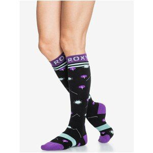 Purple-Black Women's Patterned Sports Socks Roxy - Women