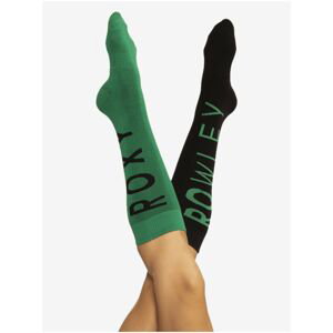 Black-Green Women's Patterned Sports Socks Roxy - Women