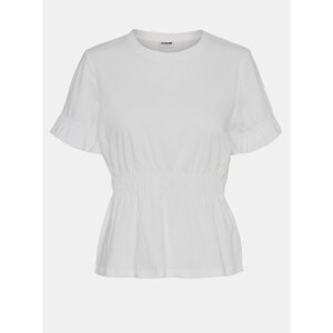 White T-shirt with lashing at the waist Noisy May Palmer - Women
