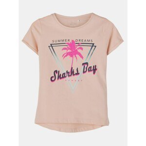 Pink girls' T-shirt with print name it Vix - unisex