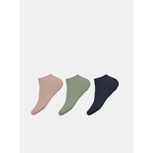 Set of three pairs of girls' socks in blue and pink name it Vira - unisex