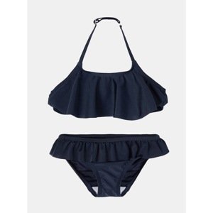 Dark blue girls' two-piece swimsuit with ruffles name it Fini - unisex