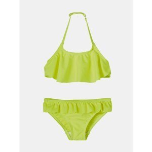 Neon Yellow Girls Two Piece Swimsuit with Ruffled Name It Fini - Unisex