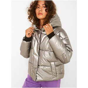 Quilted Jacket in Silver Noisy May Maxima - Women