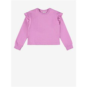 Pink Girls' Sweatshirt with Ruffled Sleeves name it Oksus - unisex