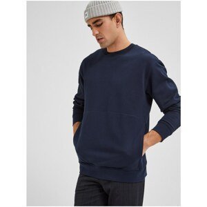 Dark blue basic sweatshirt Selected Homme Relaxkaius - Men