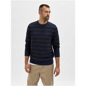 Dark Blue Striped Sweater Selected Homme Alfie - Men