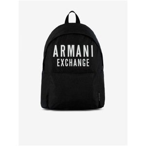 Black Men's Backpack with Armani Exchange Print - Men's