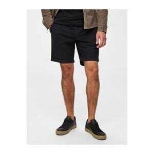 Black Straight Fit Shorts Selected Homme Paris - Mens