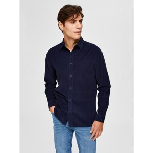 Dark Blue Corduroy Shirt Selected Homme-Reghenley - Men