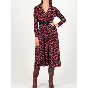 Black-red Women Patterned Midi Dress Blutsgeschwister Kyss k - Women