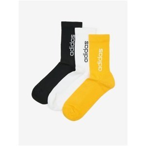 adidas Performance Set of three pairs of unisex socks in black, white and yellow adidas Perf - unisex