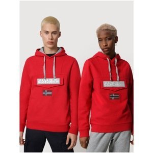 Red Unisex Sweatshirt with Zipper Pocket NAPAPIJRI Burgee Wint 1 - Men