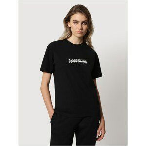 Black women's T-shirt with inscription NAPAPIJRI S-box W SS 3 - Women