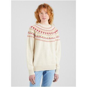 Levi&apos;s Cream Women&apos;s Patterned Oversize Sweater Levi&apos;s® Slouchy Crewneck - Women
