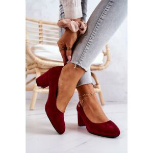 Suede Pumps On A Block Heel Sergio Leone PB178 Maroon