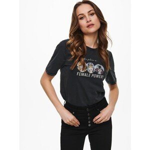 Black T-shirt with PRINT ONLY Justice - Women