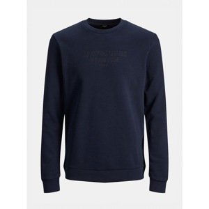 Dark Blue Sweatshirt with Jack & Jones Edgar Inscription - Men