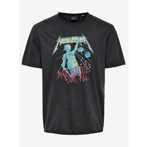 Dark grey T-shirt with print ONLY & SONS Metallica - Men