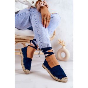 Tied Suede Espadrilles Navy Ismanne