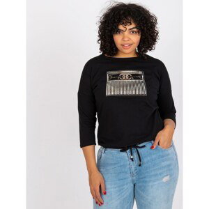 Black plus size blouse for every day made of cotton Rosie