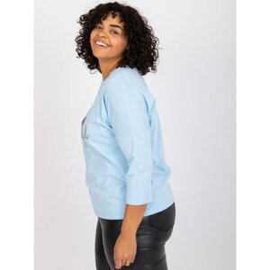 Light blue blouse plus size in Vickey cotton