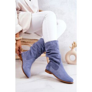 Women's Suede Boots Maciejka 05057-06 Blue