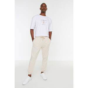 Trendyol Beige Men's Regular Fit Piped Sweatpants