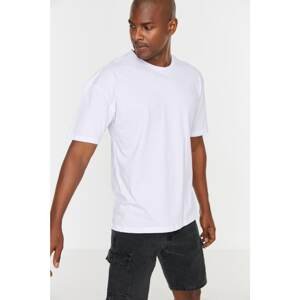 Trendyol White Men's Relaxed Fit Crew Neck Short Sleeve Printed T-Shirt