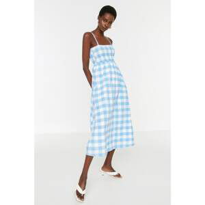 Trendyol Blue Check Strap Dress